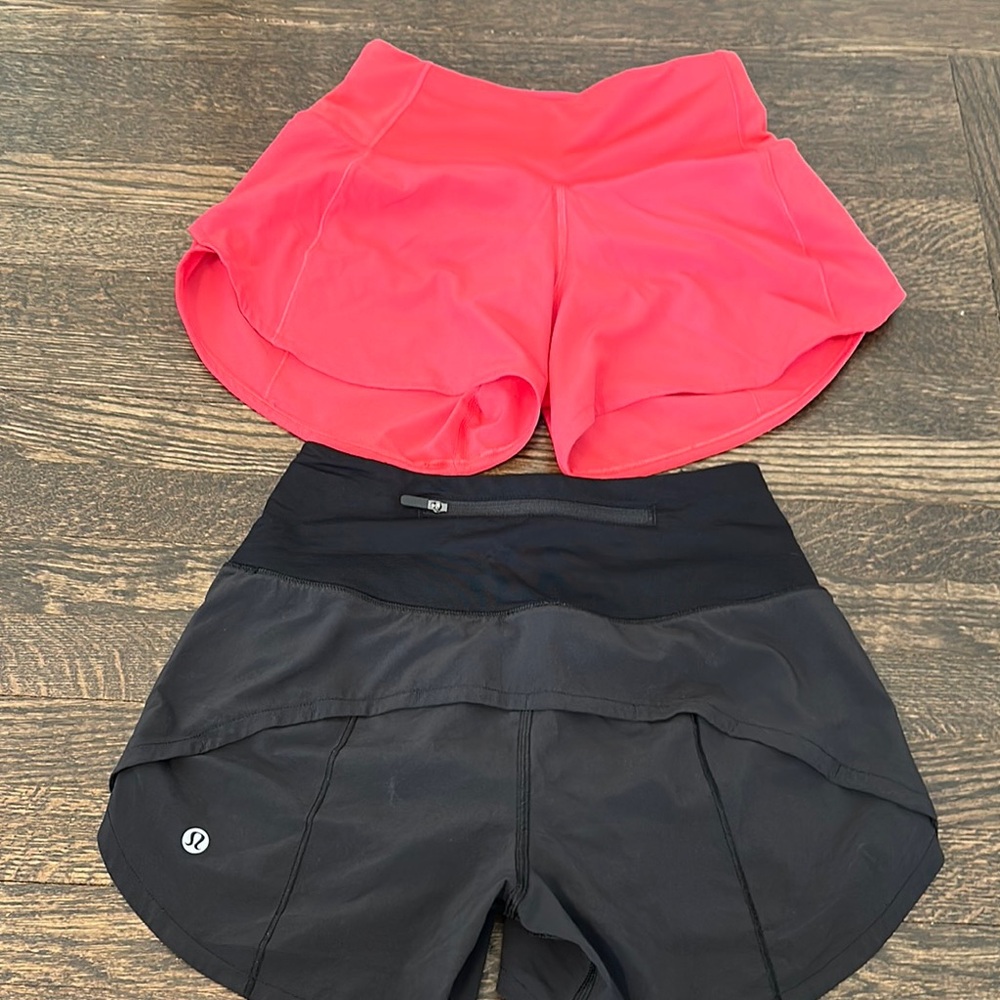 Lululemon Athletica Black and Pink Athletic Shorts